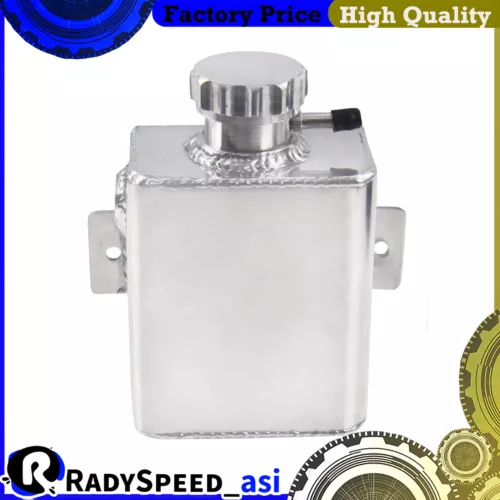Aluminum 1235ml Overflow Tank Bottle Coolant Expansion Catch Can Tank Billet Cap - Picture 2 of 11