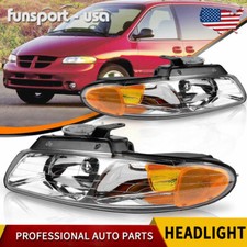 Chrome Headlights For 1996-2000 Dodge Caravan Chrysler Town Country Voyager Chrome Headlights For 1996-2000 Dodge Caravan Chrysler Town Country Voyager
