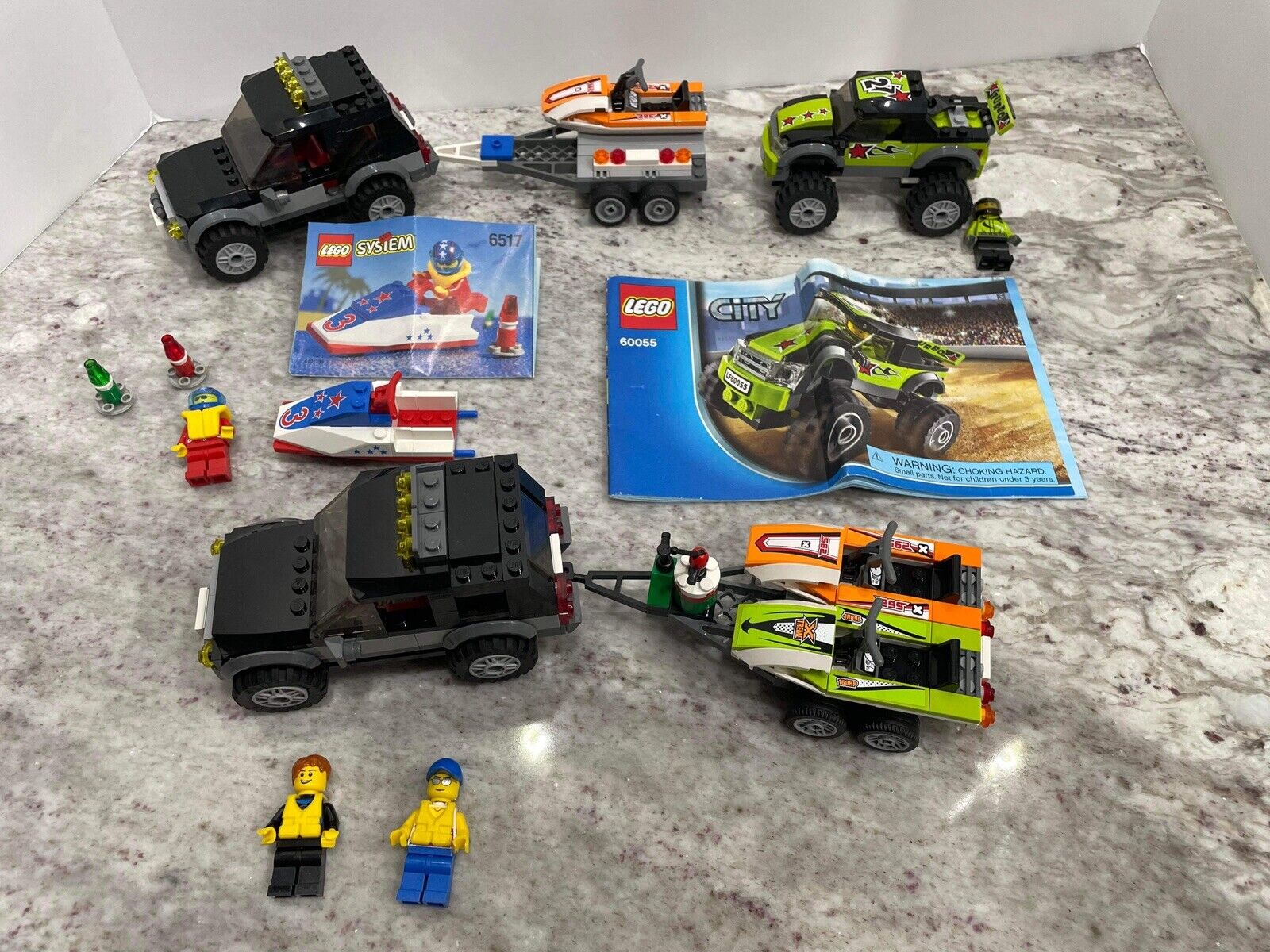 LEGO City SUV with Watercraft 60058, 60055, & 6517, See Description