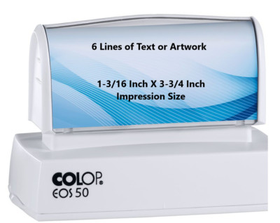 COLOP  EOS-50 - Near Photographic Quality -6 Lines Text - Size 1-13/16'' X 2-3/4''