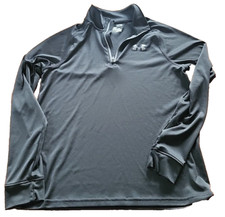 Under Armour Youth Large Heat Gear 1/4 Zip Black Loose Fit
