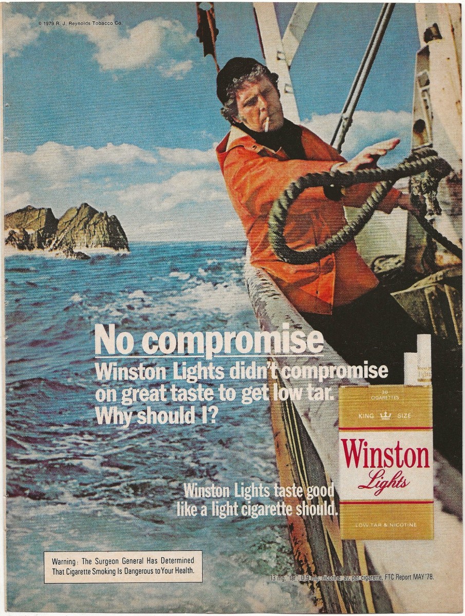 this does not taste like cigarettes Vintage Print Ad Winston Cigarettes - No Compromise On Great Taste