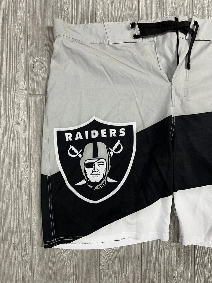 Las Vegas Raiders NFL Team Apparel Boardshorts Mens 38 Swim Trunks Beach Surf - Image 2 of 4