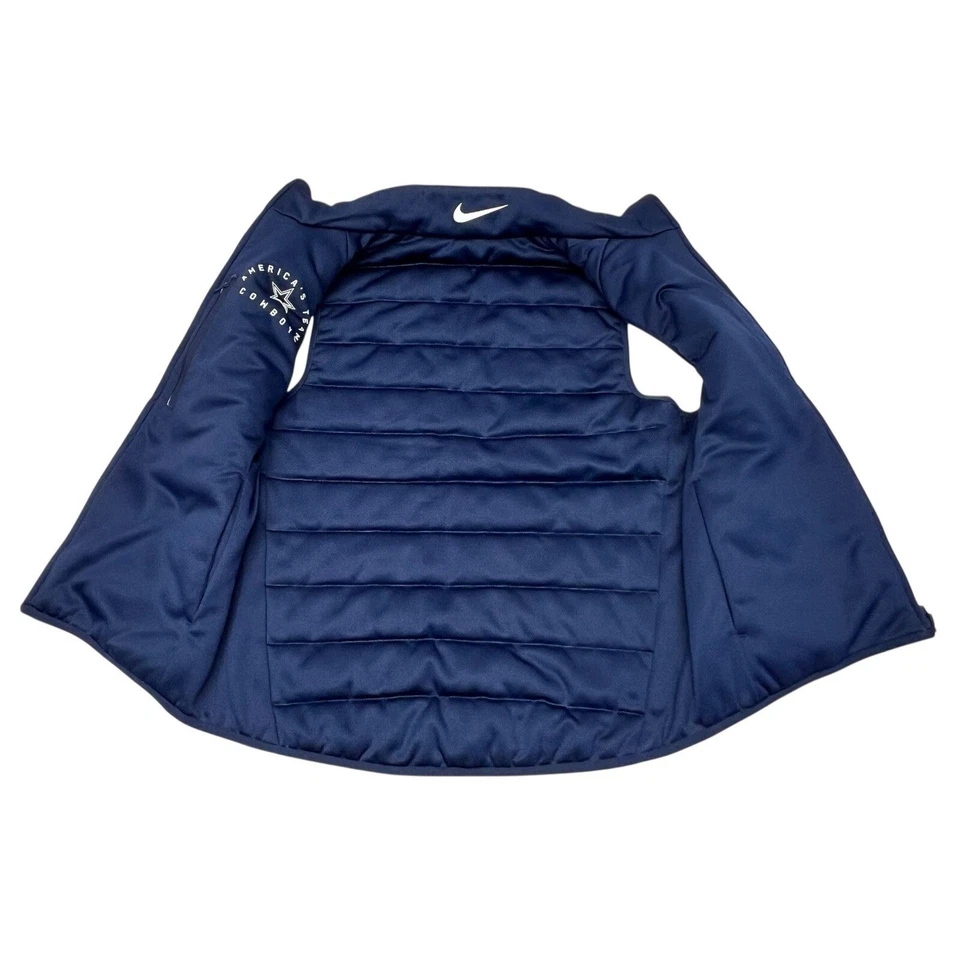 Chaleco acolchado reservable Nike Shield Dallas Cowboys talla pequeña mujer raro cremallera completa Foto 2 de 4