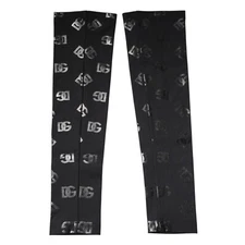 DOLCE & GABBANA Arm Sleeves Black DG Logo Monogram Wool Stretch One Size 680usd