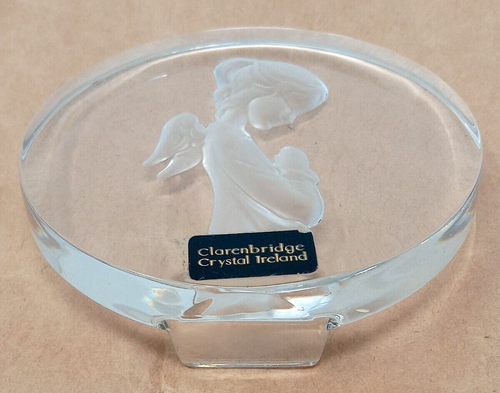 Clarenbridge Crystal Ireland angelo di preghiera vetro trasparente e smerigliato decorativo euc - Foto 8 di 13