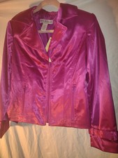 Woman's Pink Polyester Design Elements Jacket By Donna Degnan New Size 6
