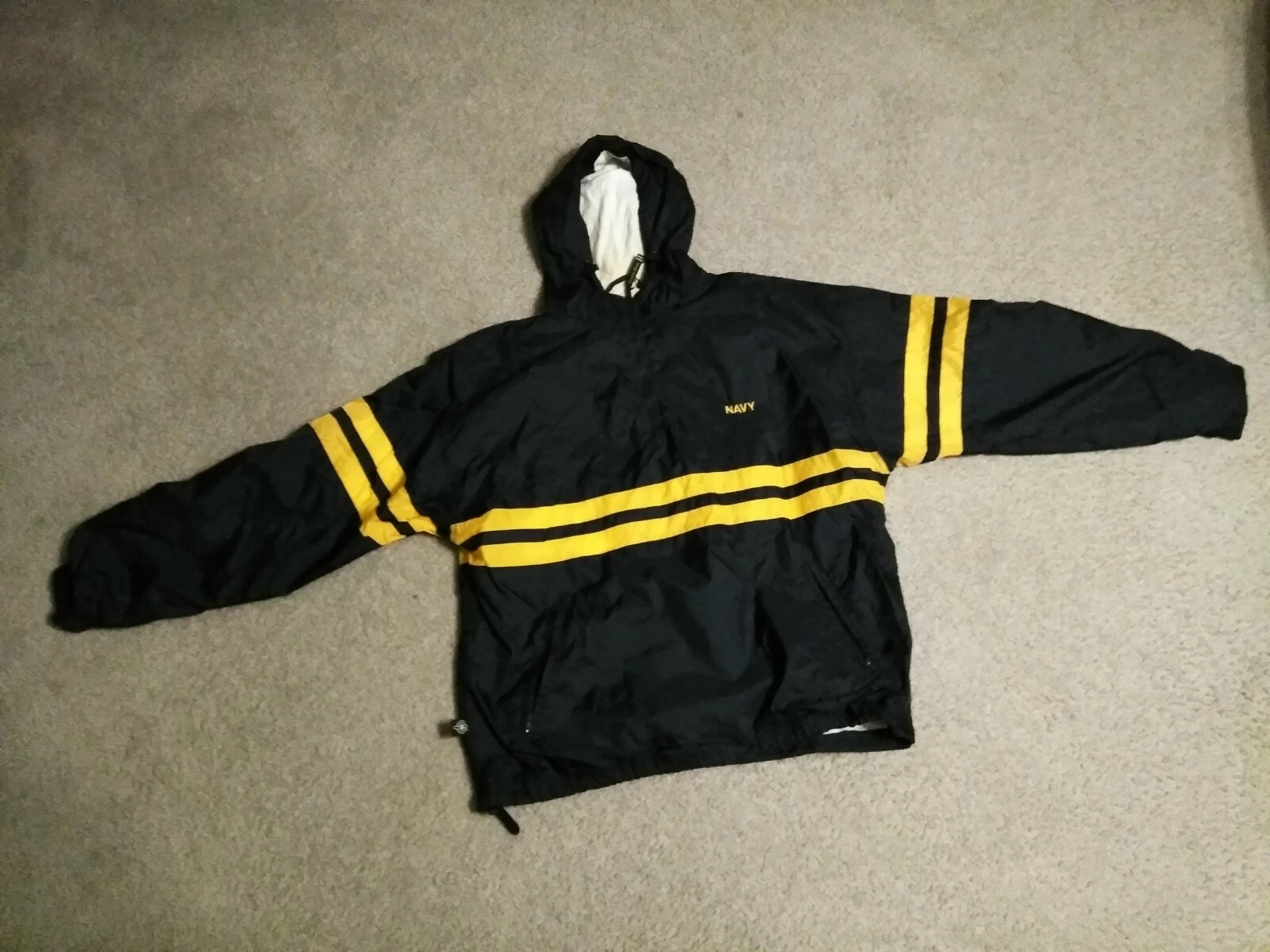 Men's Hooded Lightweight Windbreaker Windproof Outdoor Rain Jacket navy blue