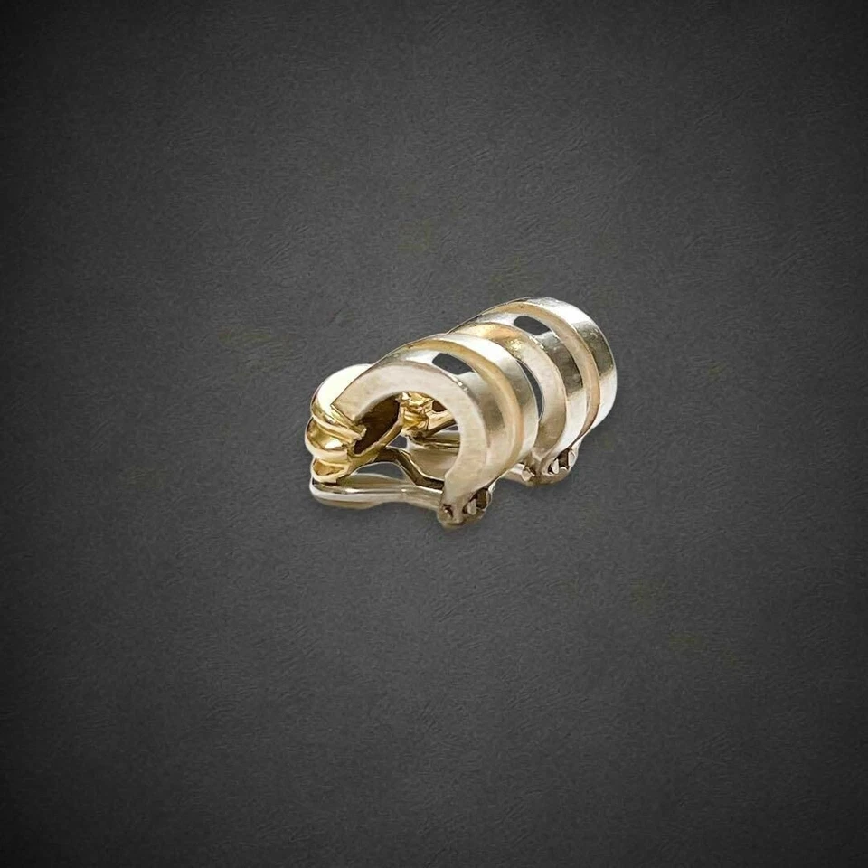 Tiffany & Co. Grooved Hoop Earrings Gold 750 Silver 925 - Image 4 of 4