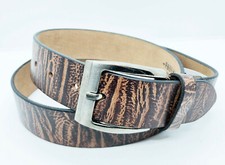 BROWN FULL GRAIN Buffalo Leather Mens 1.5" Belt Strap Buckle Casual Jeans