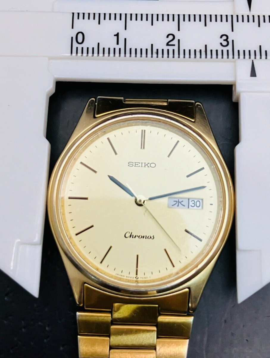【稼働】SEIKO 5H23-7D40 クォーツ ブラック文字盤 メンズ Seiko Chronos [Ref: 5H23-7D40] Quartz BMBY: February 1981 Serial