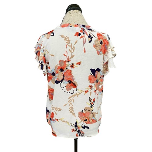 Zac & Rachel Damen Bluse Größe Petite Gr. PM Blumenmuster Kurzarm Flatter Modern - Bild 3 von 12