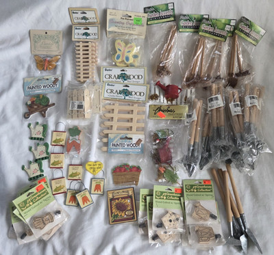 50 plus Darice Wangs Craft Supplies Lot Fairy Tale Miniatures Garden Accents