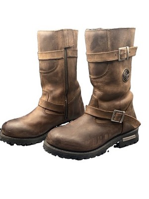 Milwaukee Leather MBM9063 Mens 9.5 Brown Engineer Motorcycle Biker Boots Is