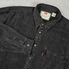 Vintage Levi's Men's Large Black Denim Shirt 90s Red Tab Workwear Hong Kong