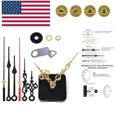 Custom Clock Movement Kit: Quiet Sweep Quartz Mechanism & 3 Hands for Home Decor