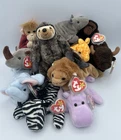 Lot Of 11 Vintage 1990s Ty Beanie Babies Zoo Animals Schweetheart Tank + W/ Tags