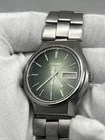 Rare Mid 70s Vintage Seiko Sunburst Green SQ 4004 quartz (New Battery Read Desc)