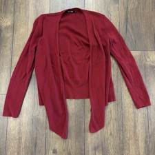 Nic Zoe Red Open Front Waterfall Draped Cardigan Sweater, Size Small