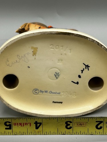 Hummel Goebel Figur Rückzug in Sicherheit 201/1 kleiner Junge auf Zaun 5 3/4"TMK-6 - Bild 4 von 4