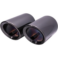 Edelstahl Auspuffblende Schwarz Chrom Endrohr Passend FüR VW Golf Plus 2008-2014