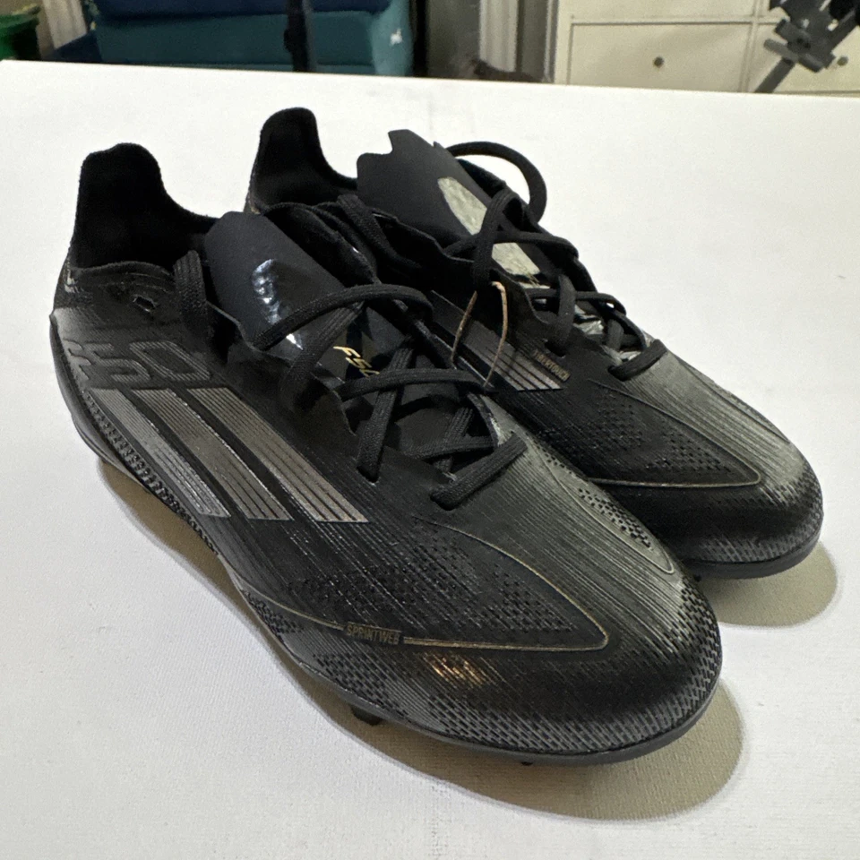 Adidas F50 Pro FG J Black Soccer Cleats IF1358 Youth 12.5k Silver Gold Kids (GS) - Image 2 of 4