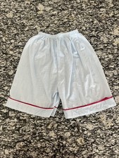 Unisex Kids 2 Casual Shorts Blue White Pinstripe Elastic Waist Pleated 5" Inseam