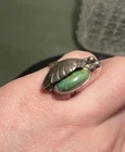 Vintage Navajo Sterling Silver Ring with A Green Turquoise Stone