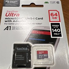 SanDisk Ultra 64GB UHS I MicroSDXC Memory Card with SD Adapter and 140MBPS Speed