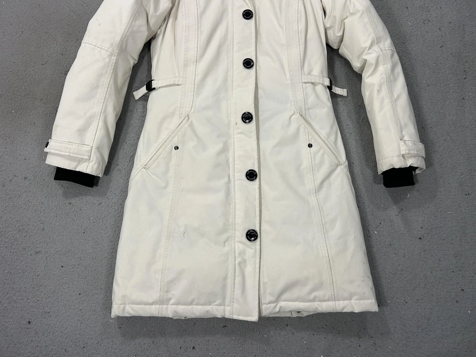 North Face Hyvent вниз парка женщин маленький белый с капюшоном длинный теплый зимнее пальто - Изображение 3 из 4