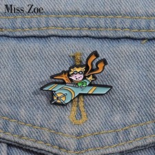 Prince Fox Rose Enamel Pins Moon Star Whale Paper Boat Brooch Lapel Hat Bag Badg