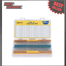 Resistor Assortment Kit 50 Values 1/4W Metal Film Resistors 500pcs 1Ω to 10MΩ