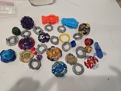 Beyblade Burst Lot   Parts & Pieces   Metal & Plastic Tops + Launchers Hasbro