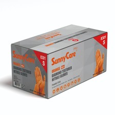 1000PCS 8Mil Diamond Textured Orange Nitrile Gloves - Powder Free