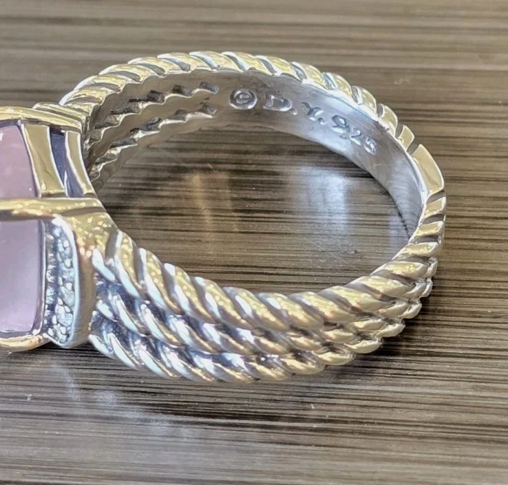 David Yurman Wheaton Ring Rose Quartz 9.5 - Image 3 of 4