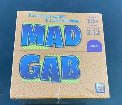 MAD GAB Adult Party Game Mattel 2-12 Players Game Night New Sealed Box