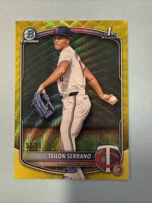 2025 Bowman Chrome Teilon Serrano 1st Bowman Yellow Wave Refractor /75 #BCP-188