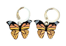 Colorful Butterfly Enamel Dangle Hook Earrings - New