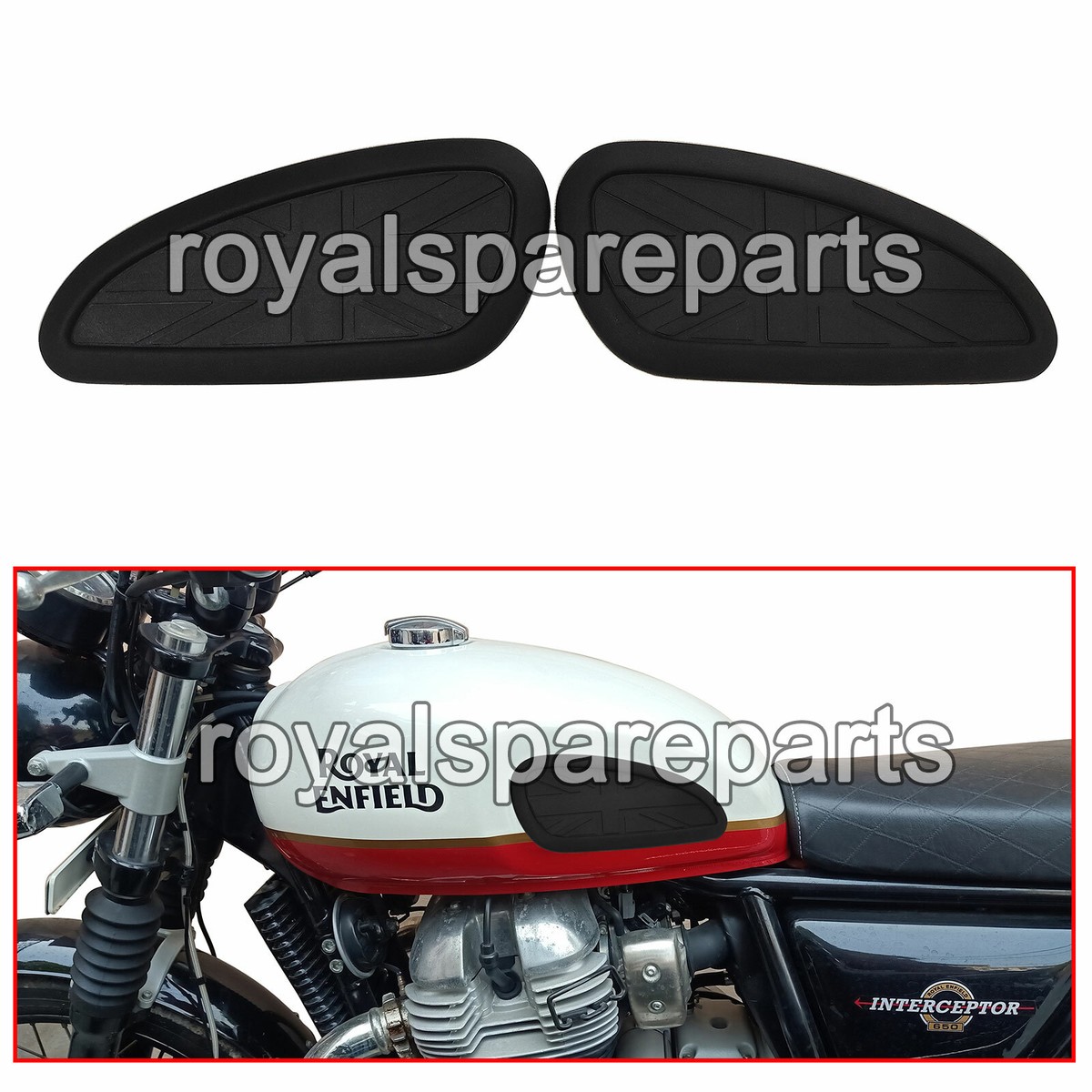 Fuel Tank Knee Pads – Pair – Fits Royal Enfield Interceptor 650