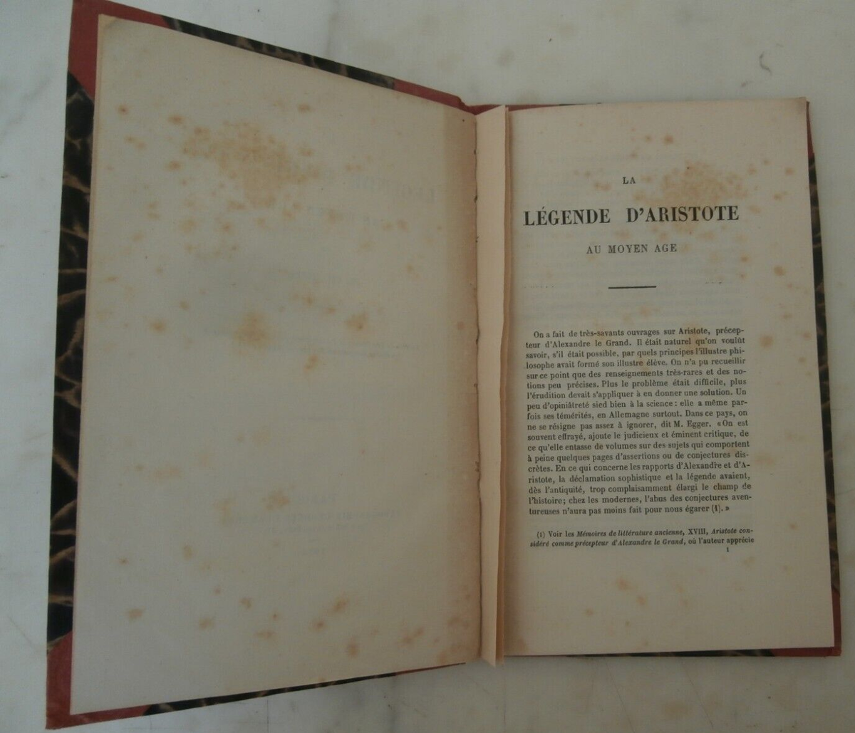 Rarissimo antico opuscolo estratto La légende d'Aristote au moyen age Gidel  1874