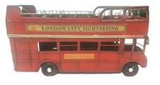 London Red Metal Double Decker Bus Old Vintage Ornament Hand Painted Souvenir