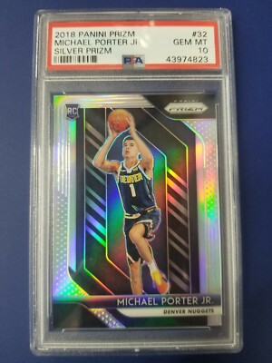 Michael Porter Jr. 2018-19 PANINI PRIZM SILVER ROOKIE RC #32 PSA