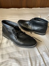 LONDON FOG Men  s US size 13m Black Ankle Boots Lace Up