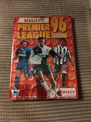 Merlin Premier League 96 Football Sticker Album Complete UK