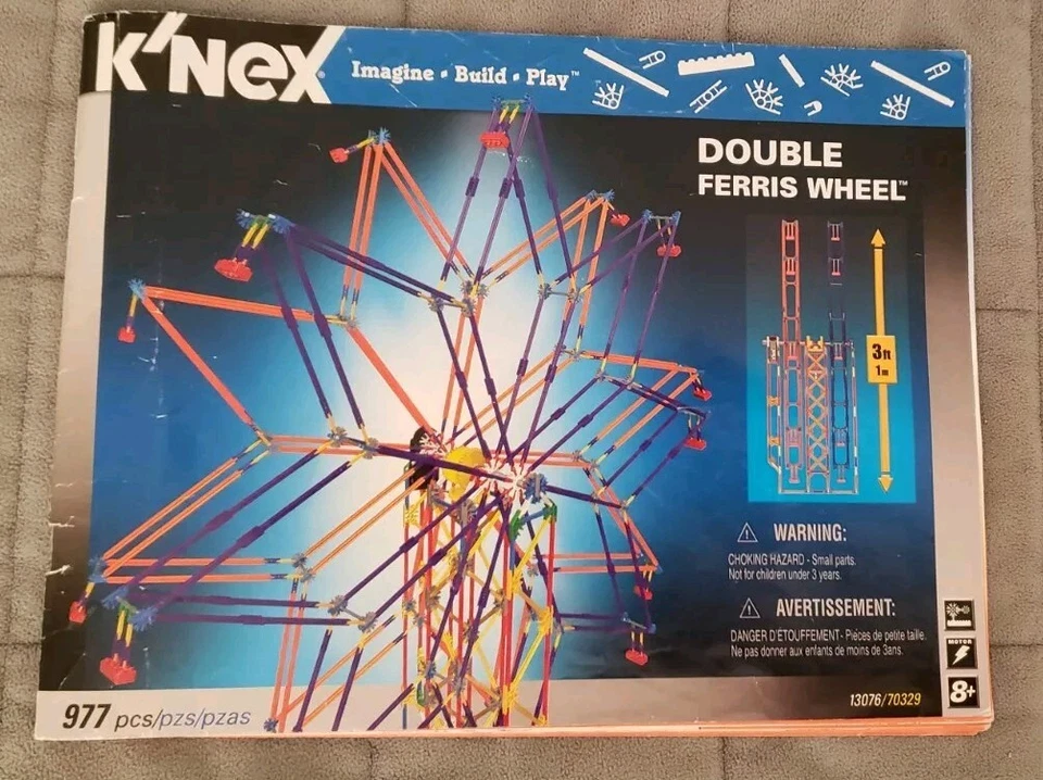 KNEX Double Ferris Wheel 977 Pcs Set Vintage Gifts Toys - Image 4 of 4