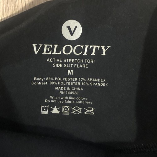 Velocity Active Stretch Side Flare Yoga Leggings Pants Size M Crossover Black - Picture 2 of 10