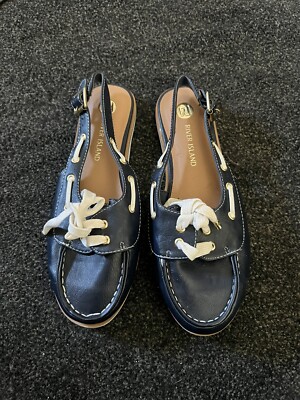 RIVER SIZE NAVY BLUE FLAT SHOES WITH SLINGBACK