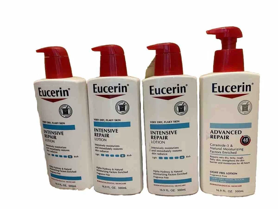 EUCERIN ALIVIO DE RUGOSIDAD Y REPARACIÓN INTENSIVA LOCIÓN 16,9 OZ Lote de 4 Foto 2 de 2
