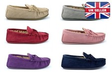 Womens Moccasin Slippers Womens Suede Slippers Ladies Moccasin Suede Slippers