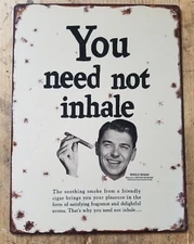 Ronald Reagan Cigar ad Metal Sign Reproduction FREE SHIPPING Vintage Decor